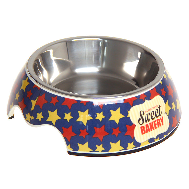 Comedero doble de acero inoxidable antideslizante para mascotas