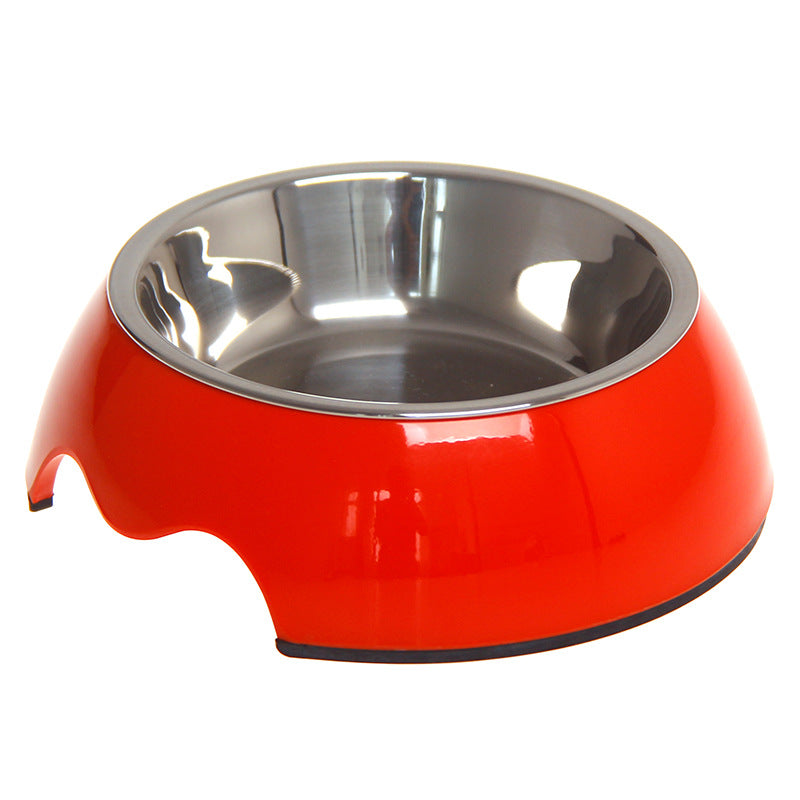 Comedero doble de acero inoxidable antideslizante para mascotas