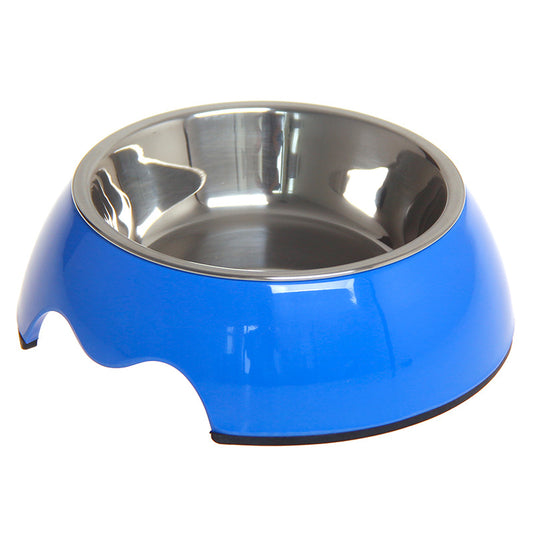 Comedero doble de acero inoxidable antideslizante para mascotas